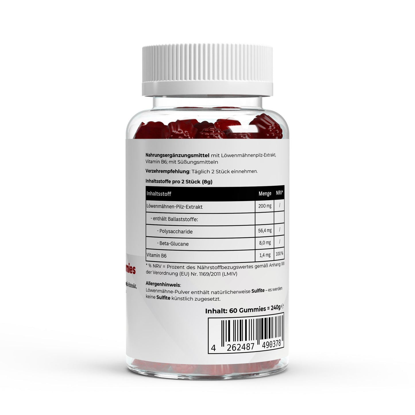 Lion's Mane + Vitamin B6 Gummies - 60 pcs.